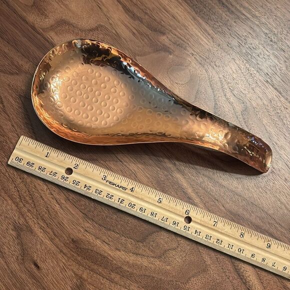 Stamped Copper Spoon Rest - Picture 3 of 4